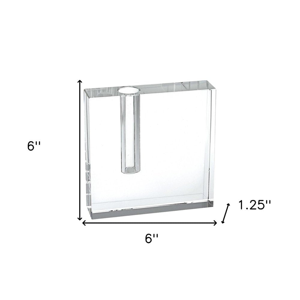 6" Clear Square Lead Free Crystal Bud Vase HomeRoots
