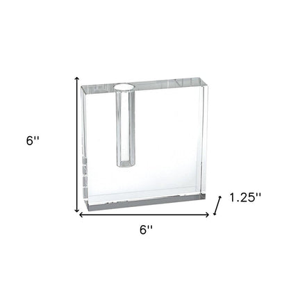 6" Clear Square Lead Free Crystal Bud Vase HomeRoots