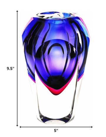 10" Purple Cylinder Crystal Glass Table Vase HomeRoots