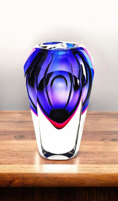 10" Purple Cylinder Crystal Glass Table Vase HomeRoots