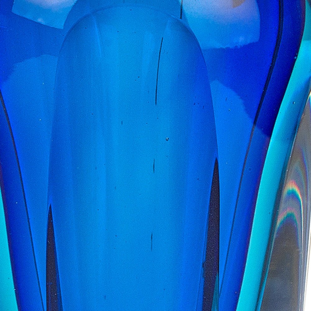 6" Blue And Clear Cylinder Crystal Glass Table Vase HomeRoots