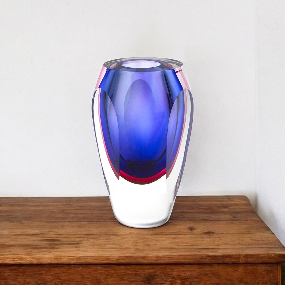 6" Clear And Purple Crystal Glass Table Vase HomeRoots