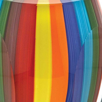 6" Blue Clear Red And Yellow Cylinder Crystal Glass Table Vase HomeRoots