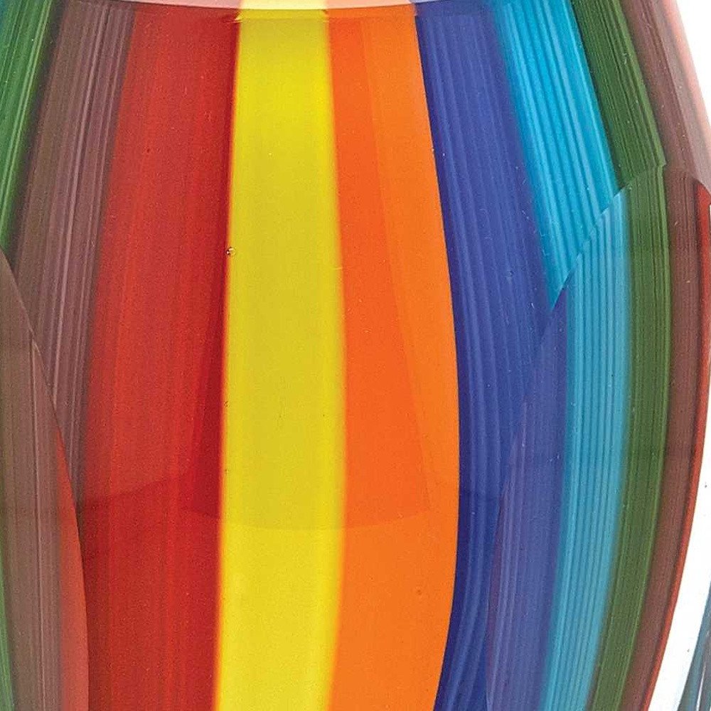 6" Blue Clear Red And Yellow Cylinder Crystal Glass Table Vase HomeRoots