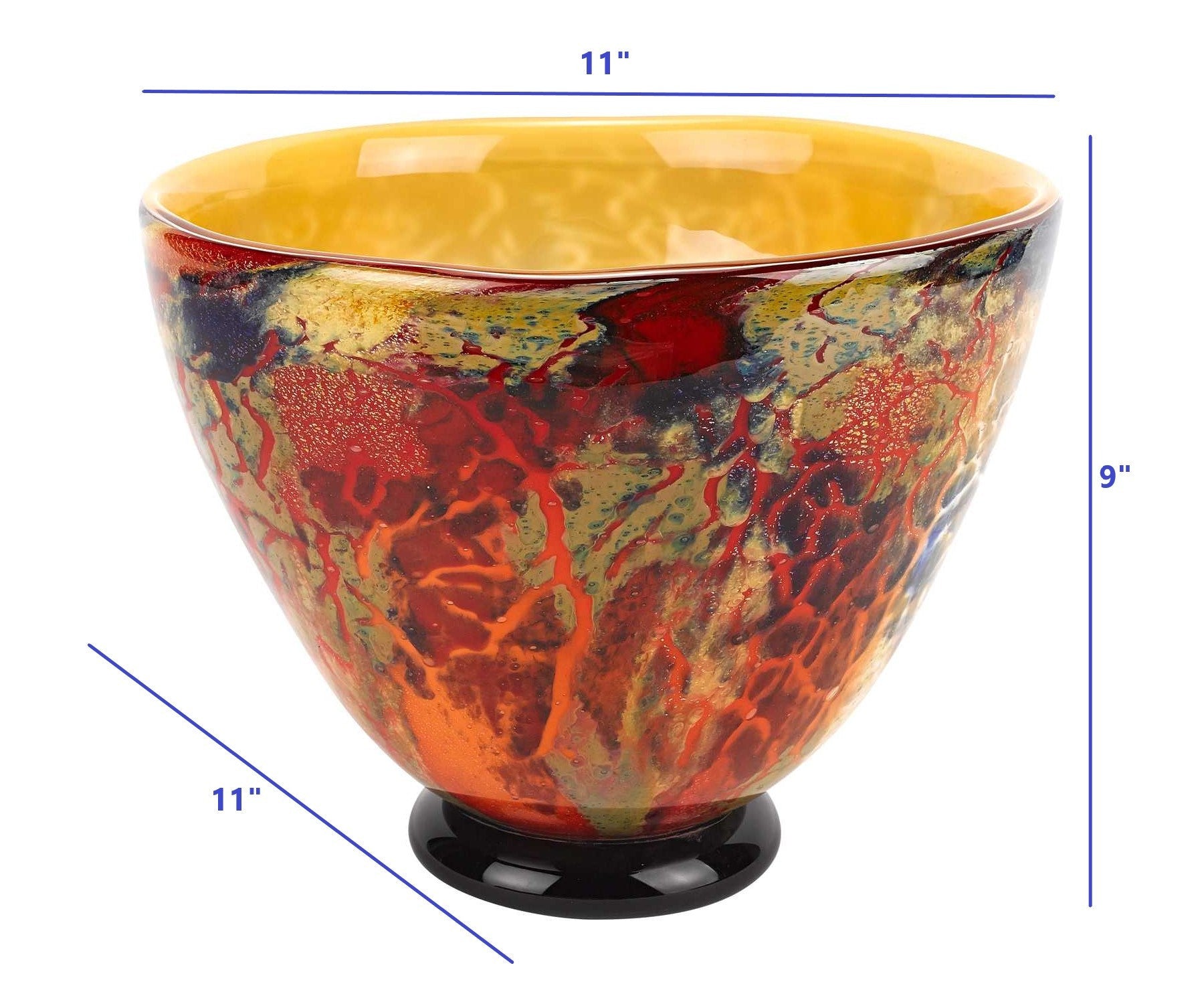 11 Mouth Blown Art Glass Centerpiece Or Punch Bowl HomeRoots