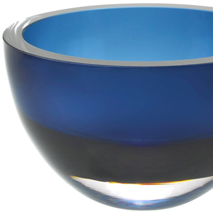 6 Mouth Blown European Made Lead Free Midnight Blue Crystal Bowl HomeRoots