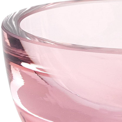 6" Pink Mouth Blown Crystal Thick Walled Bowl HomeRoots