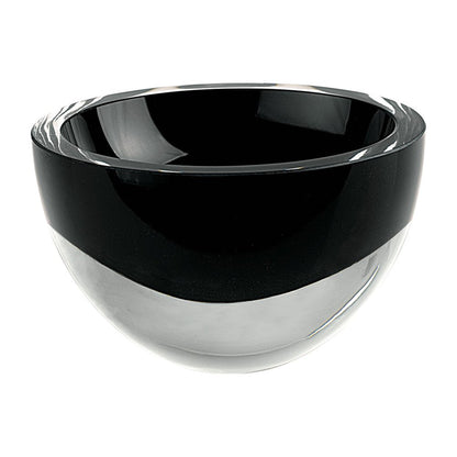 6" Black Mouth Blown Crystal Thick Walled Bowl HomeRoots