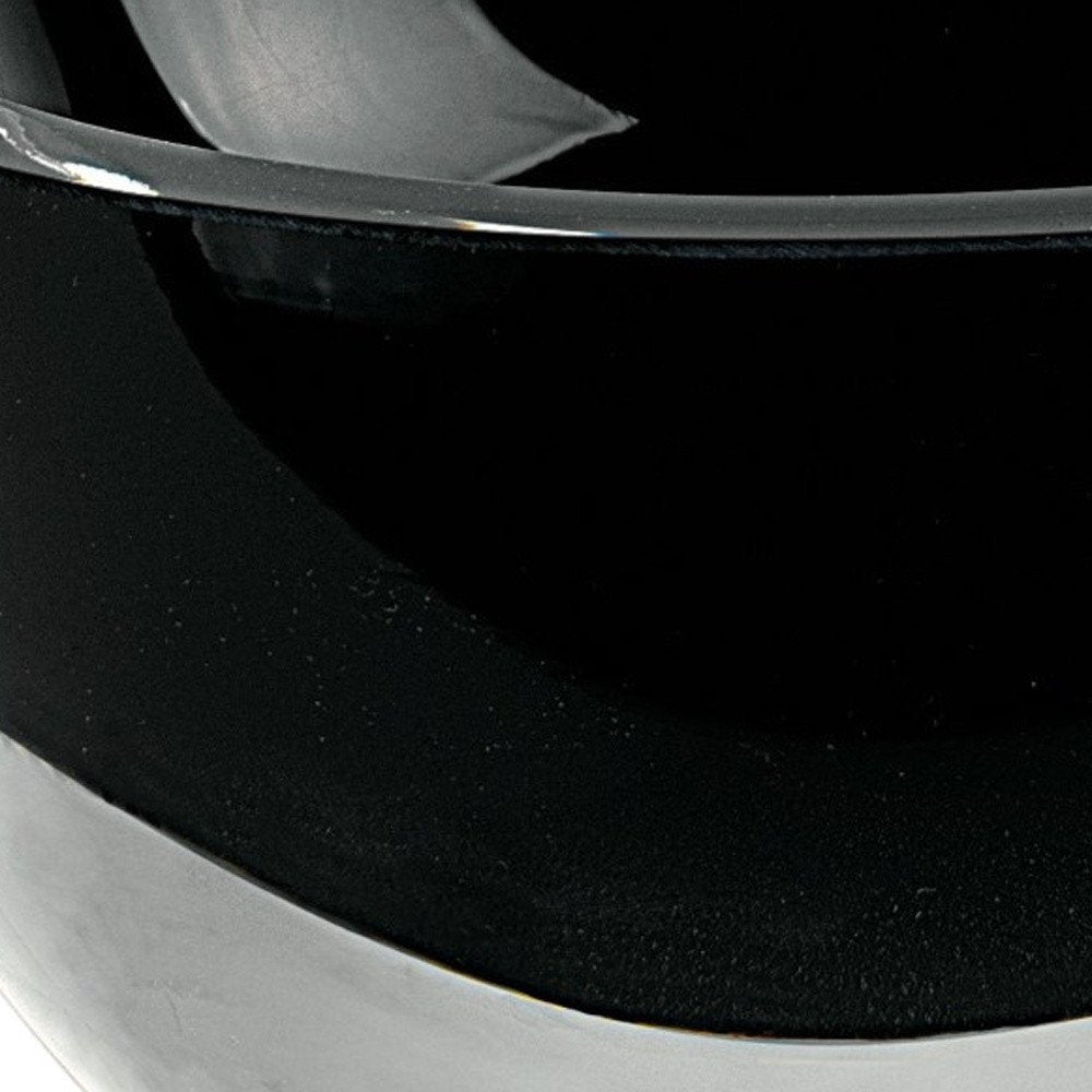 6" Black Mouth Blown Crystal Thick Walled Bowl HomeRoots