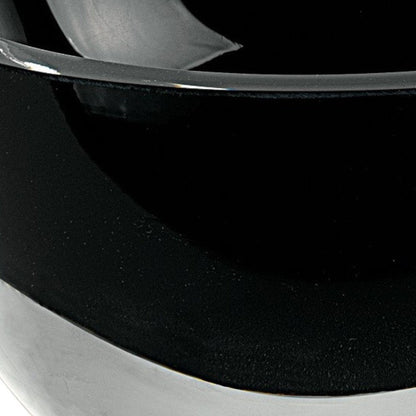 6" Black Mouth Blown Crystal Thick Walled Bowl HomeRoots