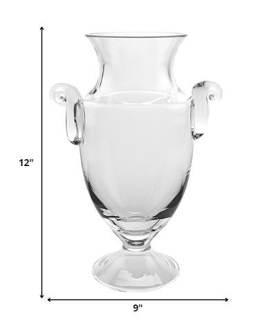 12 Mouth Blown Crystal European Made Trophy Vase