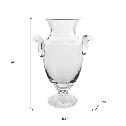 12 Mouth Blown Crystal European Made Trophy Vase