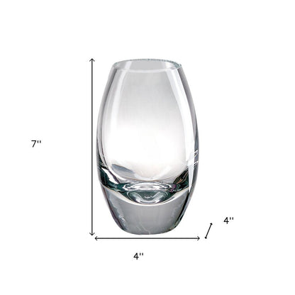 7" Clear Lead Free Crystal Oval Table Vase HomeRoots