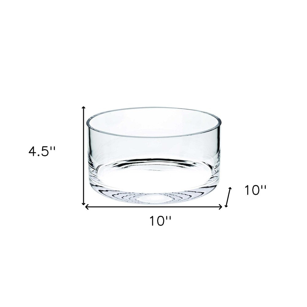 10" Mouth Blown Crystal European Made Crystal Bowl HomeRoots