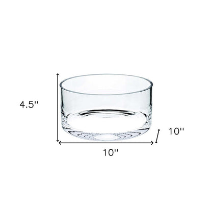 10" Mouth Blown Crystal European Made Crystal Bowl HomeRoots
