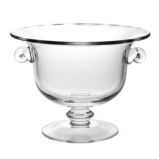 11" Clear Mouth  Blown Crystal Round Pedestal Centerpiece Bowl