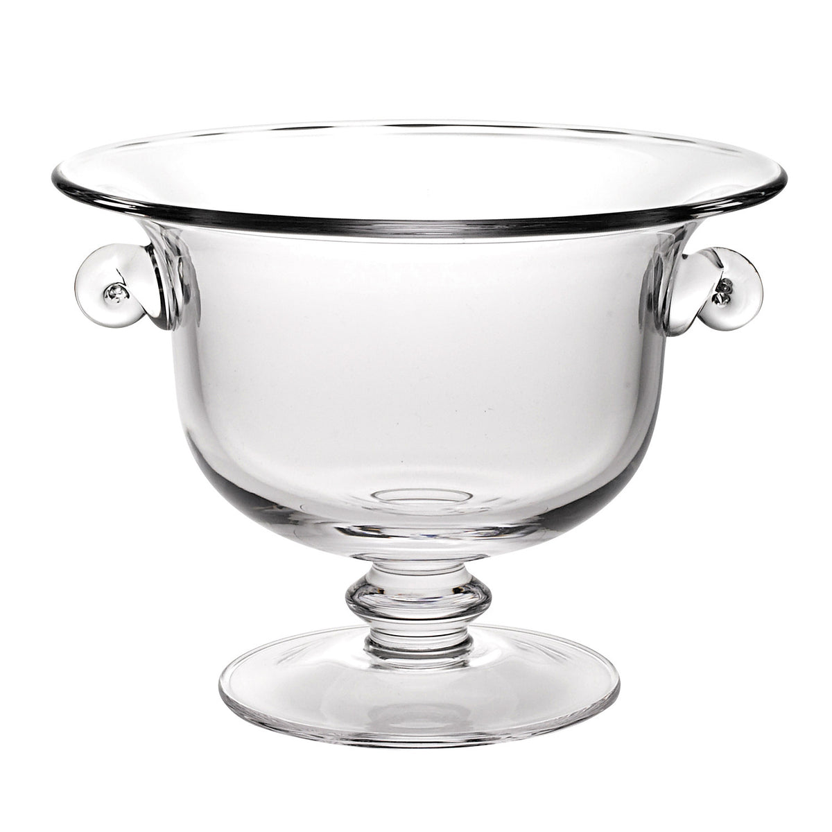 11" Clear Mouth  Blown Crystal Round Pedestal Centerpiece Bowl — view 1