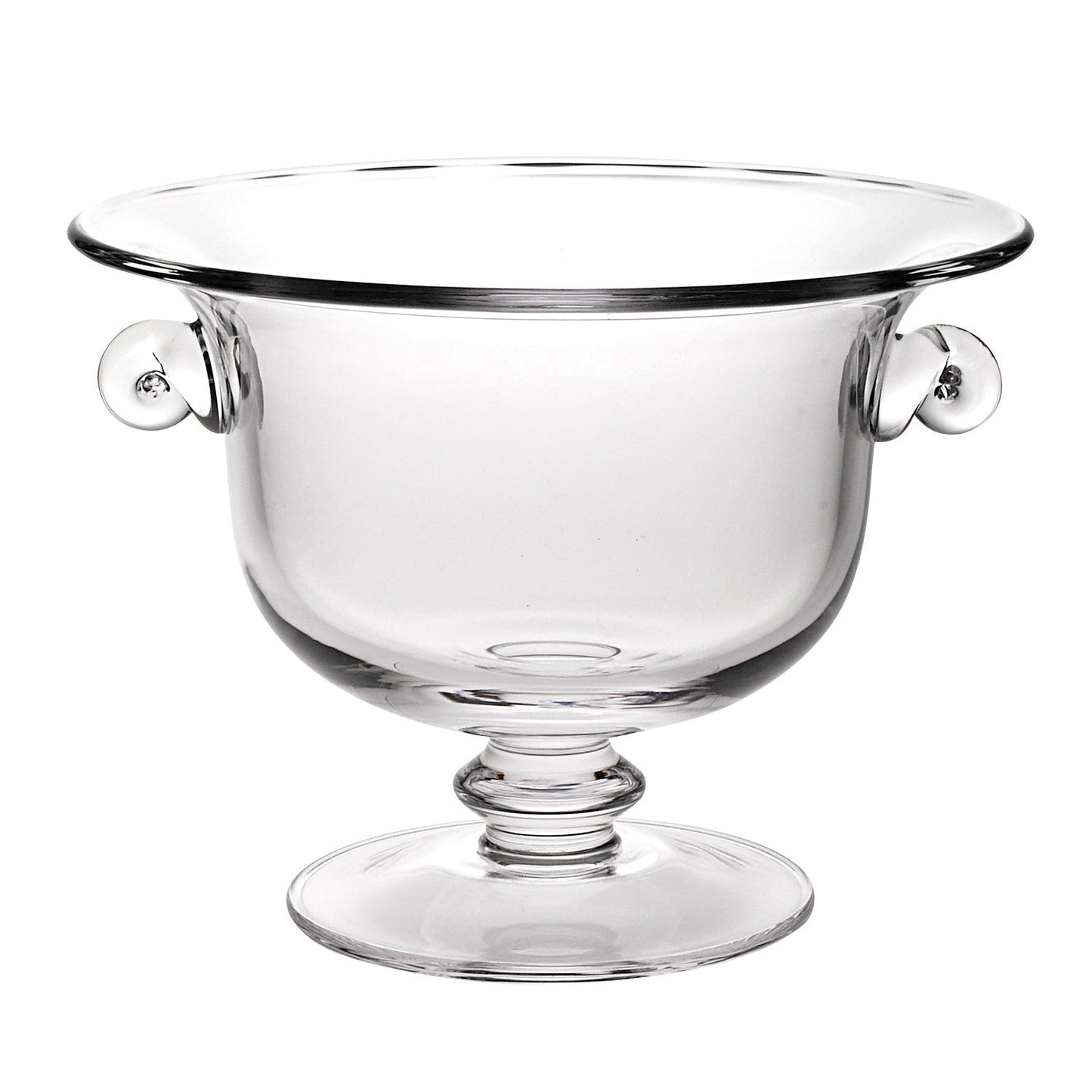 13" Clear Lead Free Crystal Round Pedestal Centerpiece Bowl With Handles HomeRoots
