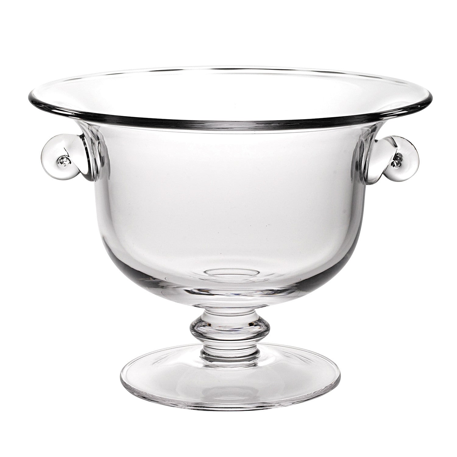 13" Clear Lead Free Crystal Round Pedestal Centerpiece Bowl With Handles HomeRoots