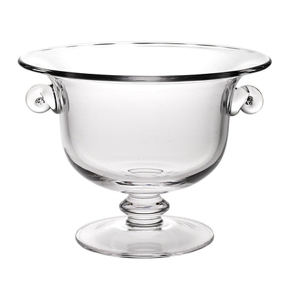 13" Clear Lead Free Crystal Round Pedestal Centerpiece Bowl With Handles HomeRoots