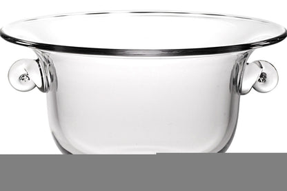 13" Clear Lead Free Crystal Round Pedestal Centerpiece Bowl With Handles HomeRoots