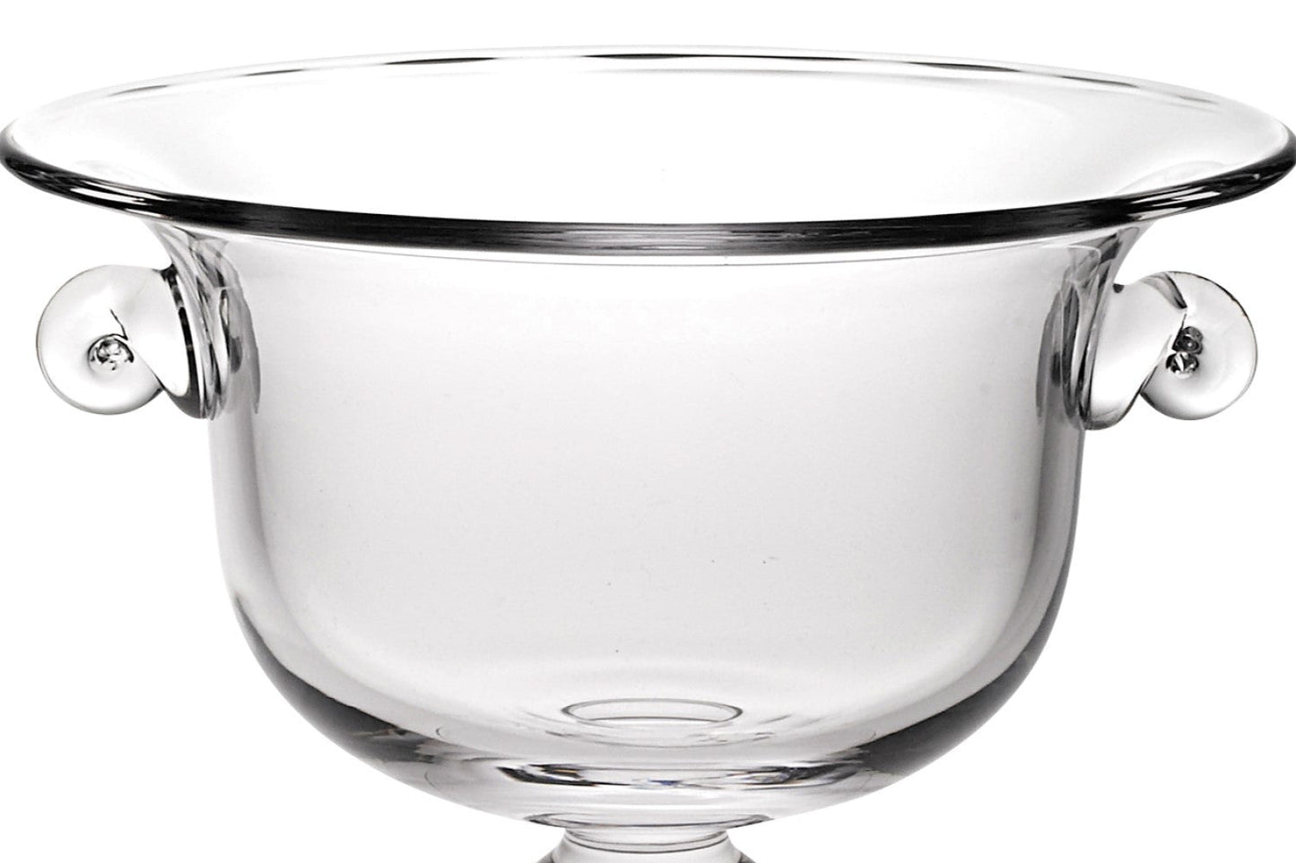 13" Clear Lead Free Crystal Round Pedestal Centerpiece Bowl With Handles HomeRoots