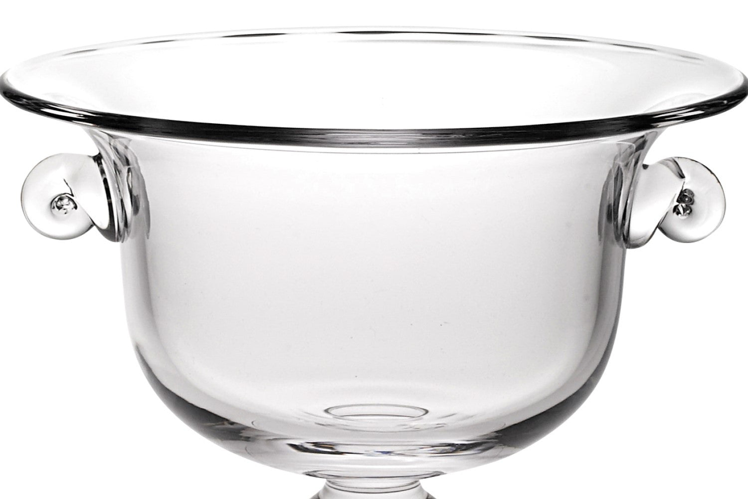 13" Clear Lead Free Crystal Round Pedestal Centerpiece Bowl With Handles HomeRoots