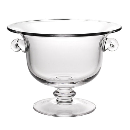 13" Clear Lead Free Crystal Round Pedestal Centerpiece Bowl With Handles HomeRoots