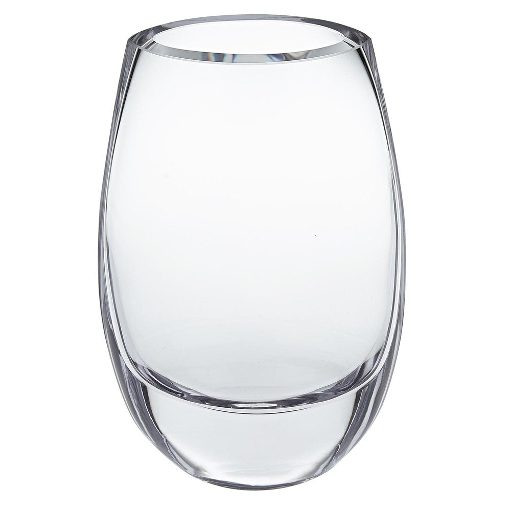 8" Clear Oval Crystal Glass Table Vase HomeRoots