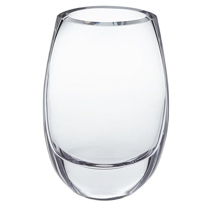 8" Clear Oval Crystal Glass Table Vase HomeRoots
