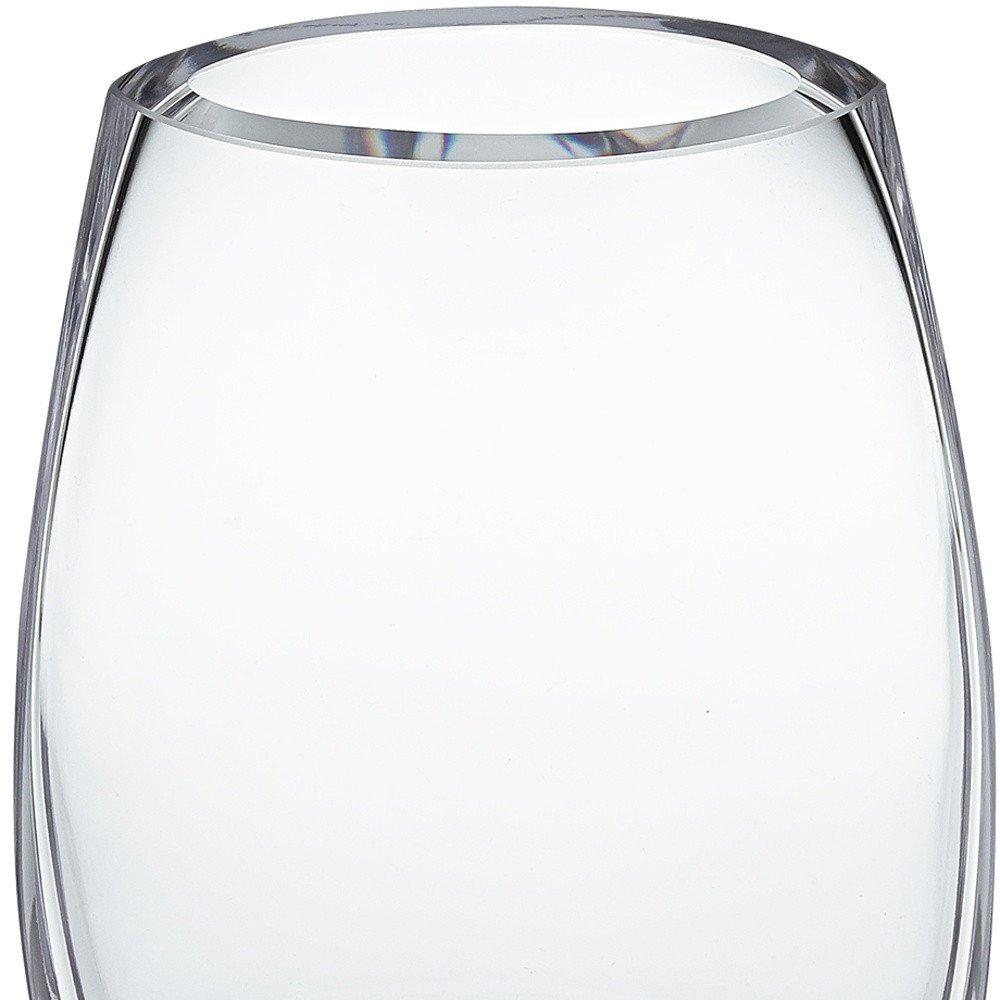 8" Clear Oval Crystal Glass Table Vase HomeRoots