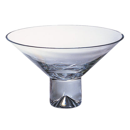 11" Clear Mouth Blown Crystal Round Pedestal Centerpiece Bowl HomeRoots