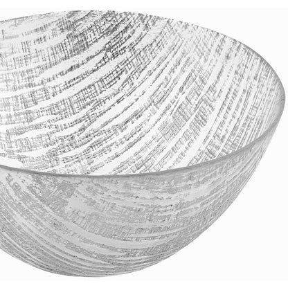 9" Clear And Silver Lead Free Crystal Round Serving Bowl HomeRoots
