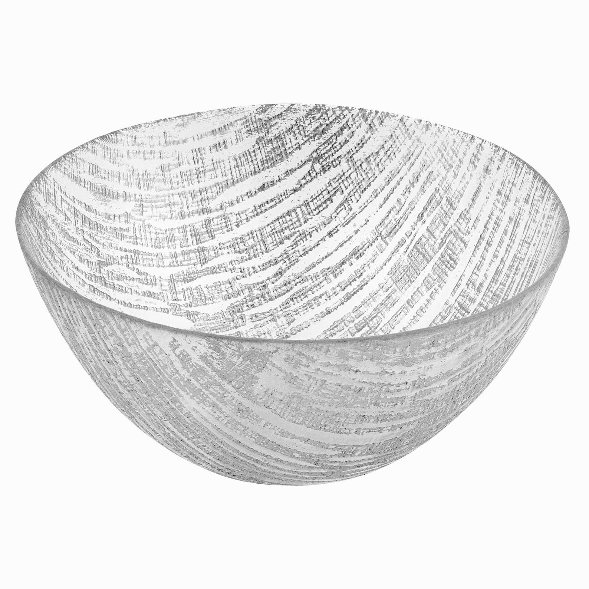 9" Clear And Silver Lead Free Crystal Round Serving Bowl HomeRoots