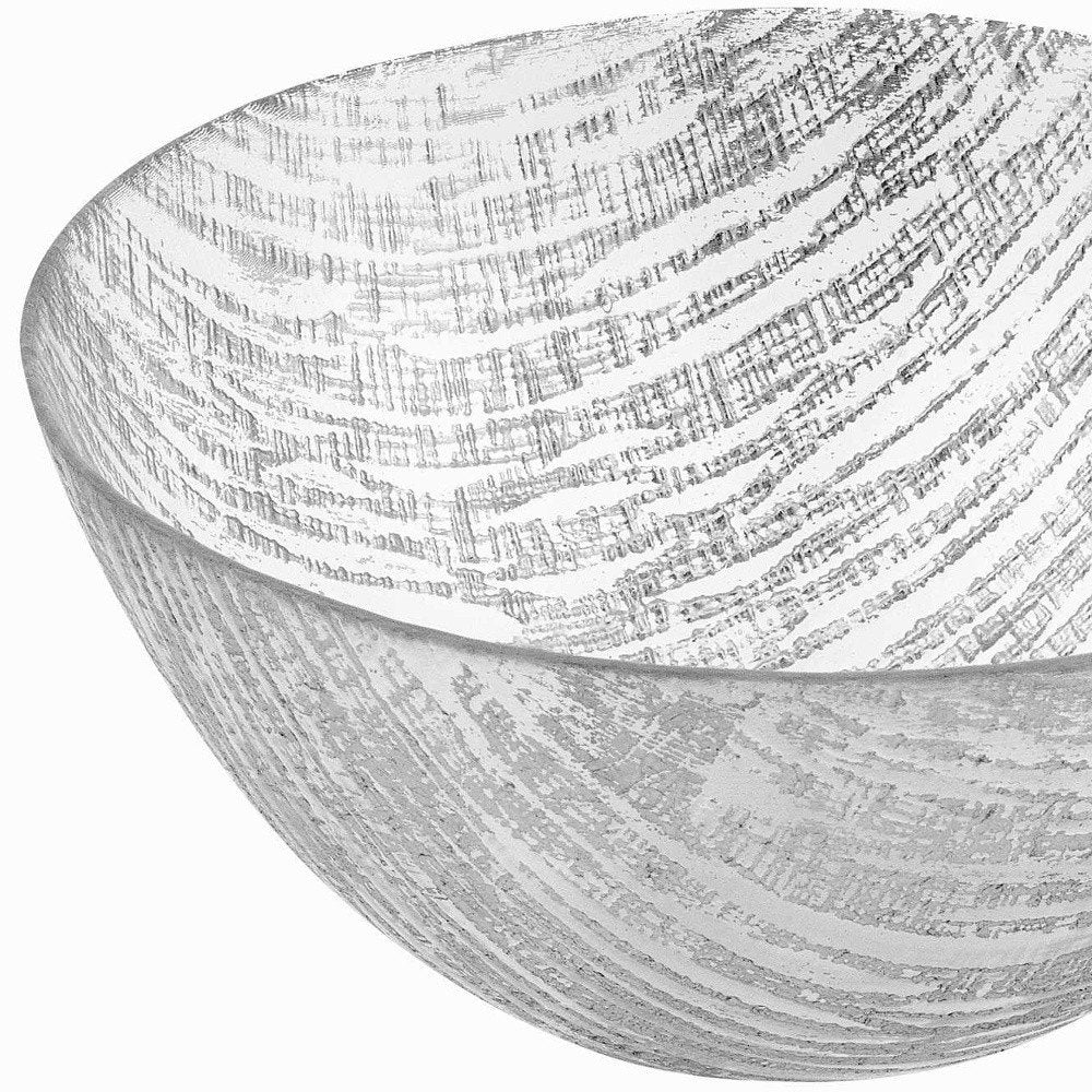 9" Clear And Silver Lead Free Crystal Round Serving Bowl HomeRoots