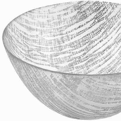 9" Clear And Silver Lead Free Crystal Round Serving Bowl HomeRoots