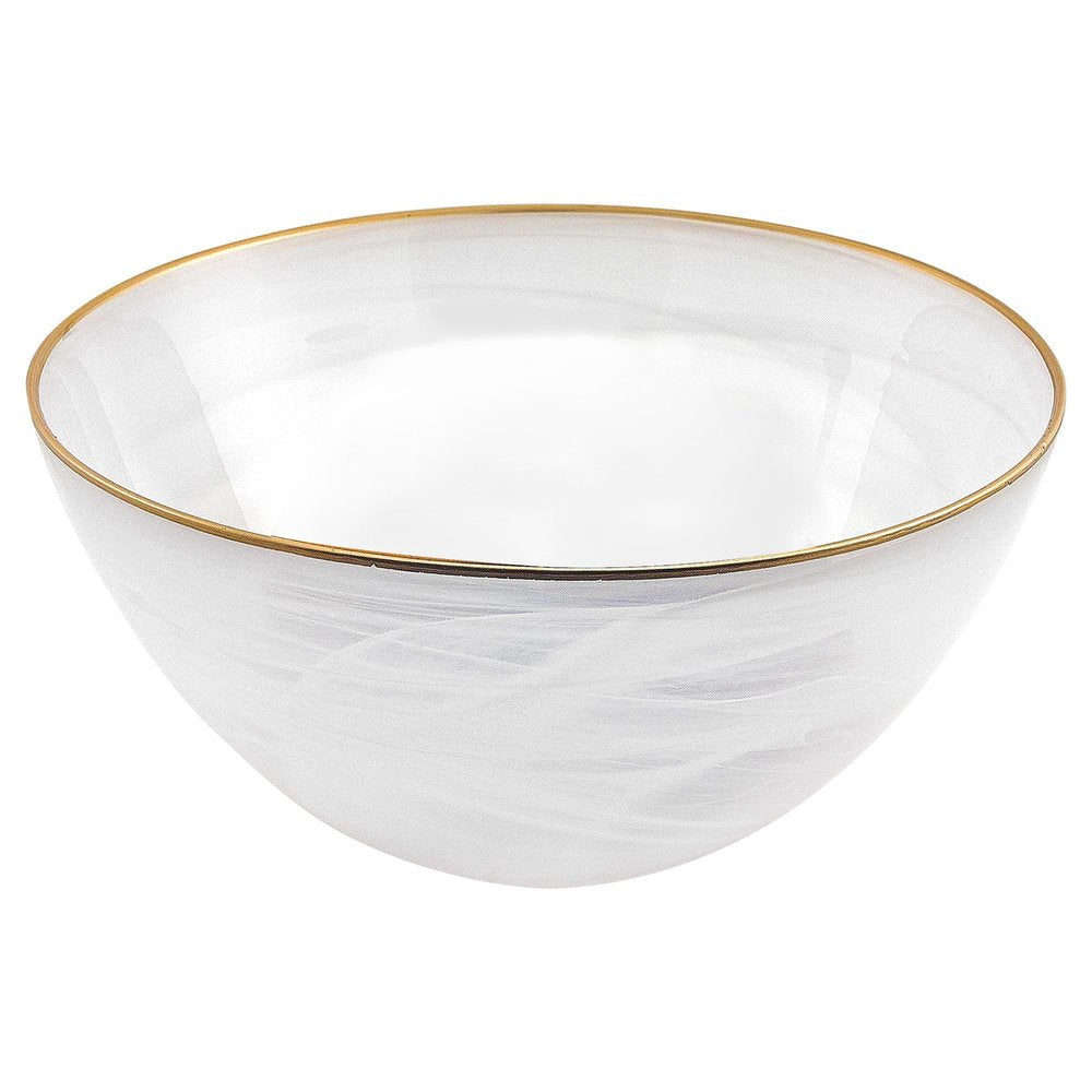 6" White And Gold Glass HomeRoots