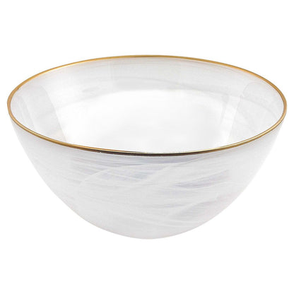 6" White And Gold Glass HomeRoots
