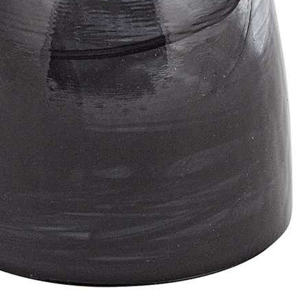 10" Black and Gray Swirl Mouth Blown Glass Footed Centerpiece Bowl HomeRoots