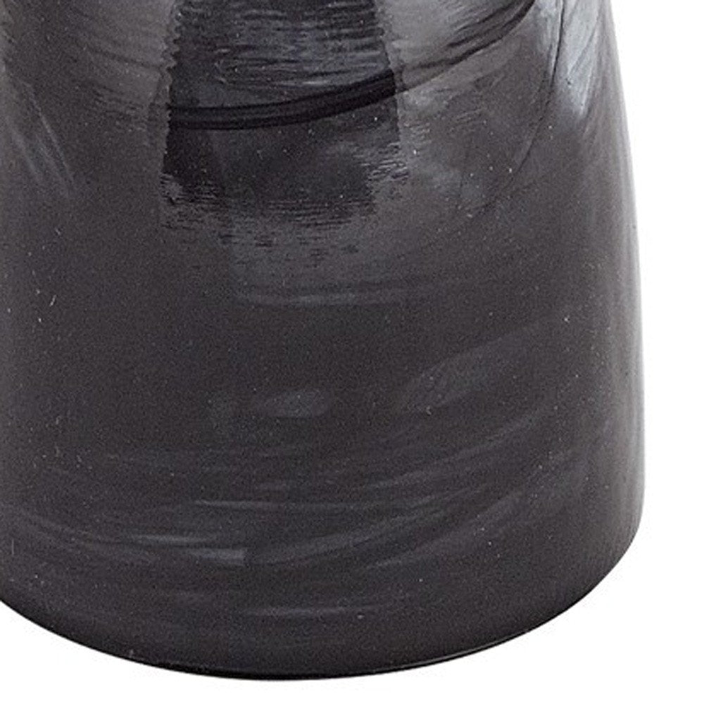 11" Black and White Alabaster Glass Round Pedestal Centerpiece Bowl HomeRoots