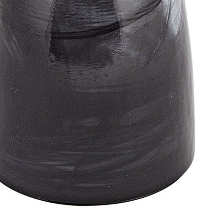 11" Black and White Alabaster Glass Round Pedestal Centerpiece Bowl HomeRoots