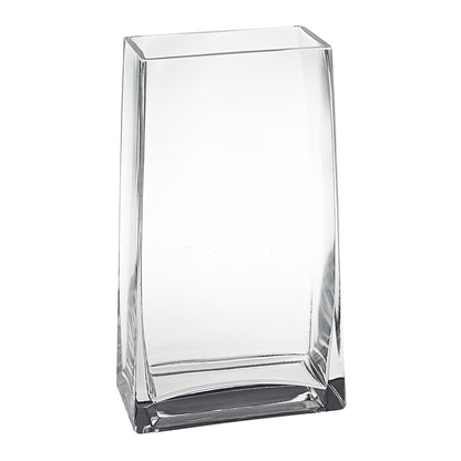 8" Crystal Glass Clear Rectangle Table Vase