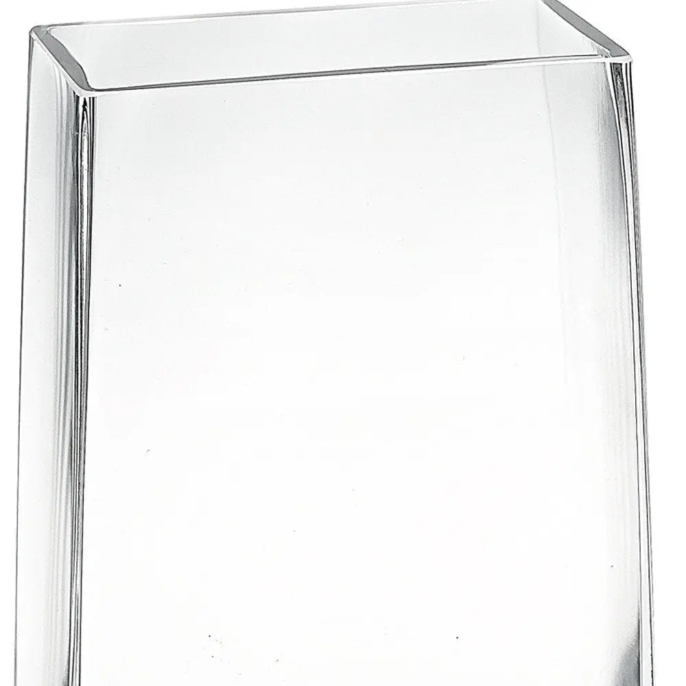8" Crystal Glass Clear Rectangle Table Vase HomeRoots