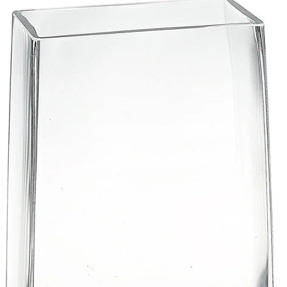 8" Crystal Glass Clear Rectangle Table Vase HomeRoots
