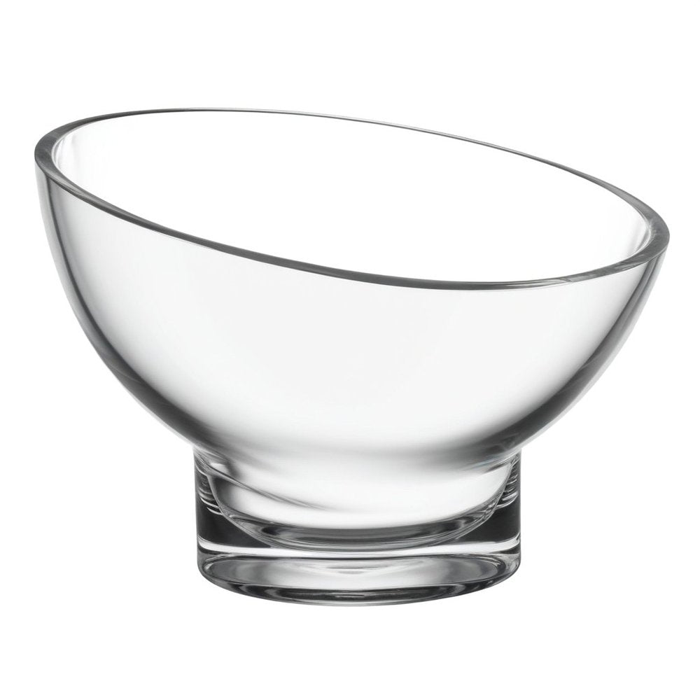 7" Clear Mouth Blown Slant Edge Glass Candy Bowl HomeRoots