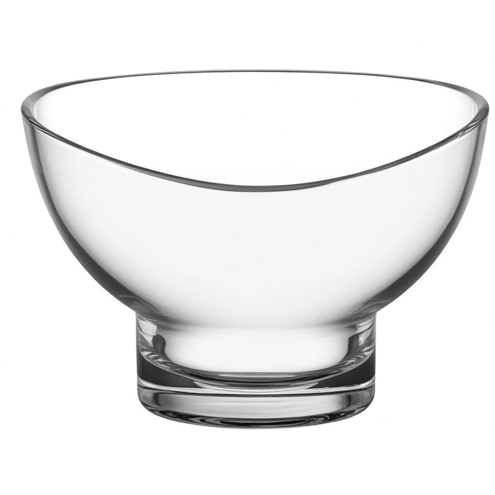 7" Clear Mouth Blown Slant Edge Glass Candy Bowl HomeRoots