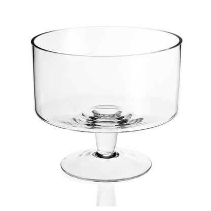 10" Clear Crystal Round Pedestal Trifle Bowl HomeRoots