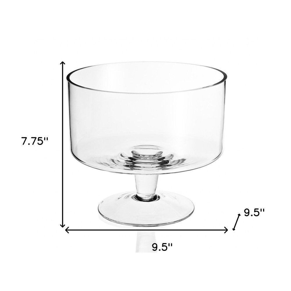 10" Clear Crystal Round Pedestal Trifle Bowl HomeRoots