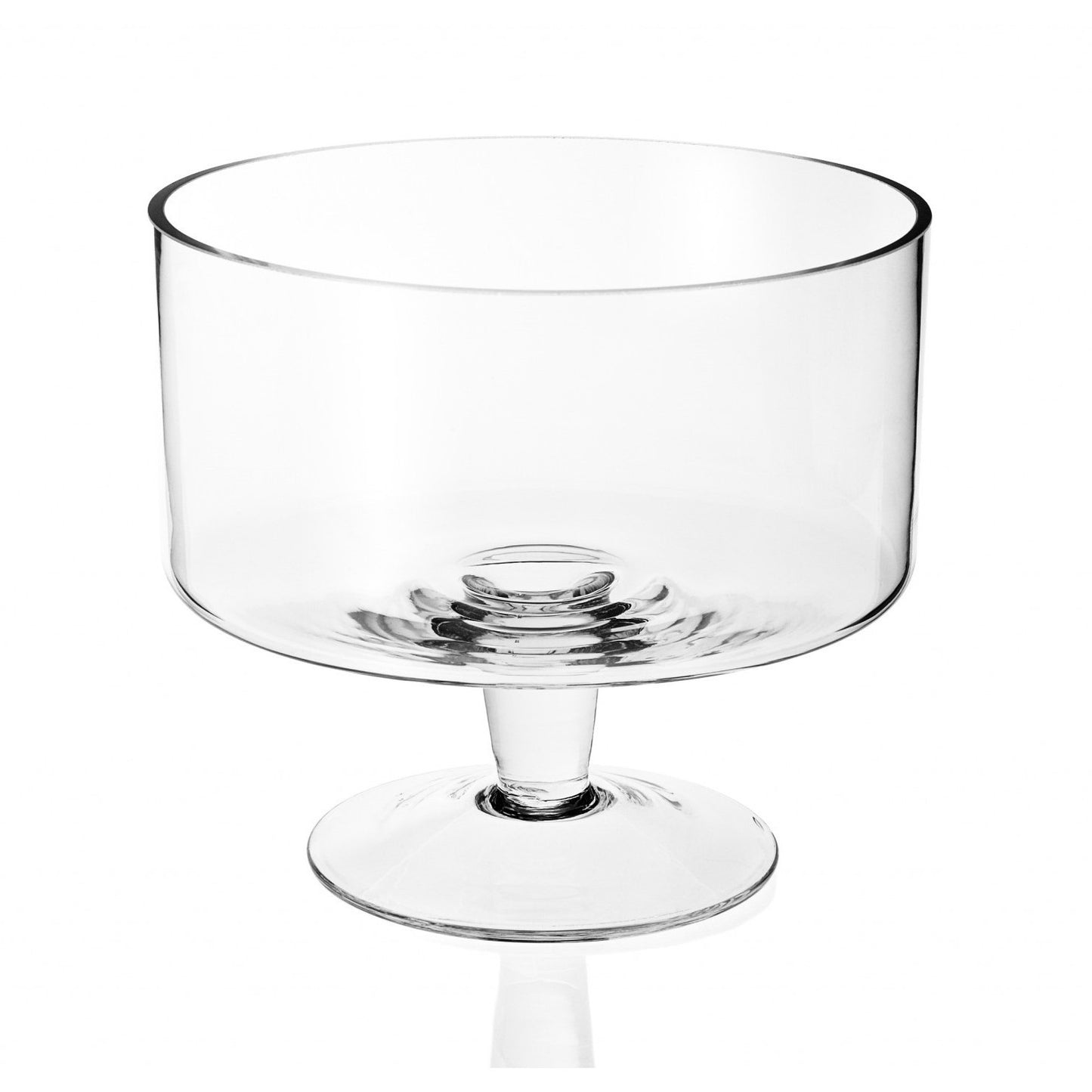 10" Clear Mouth Blown Crystal Round Trifle Bowl