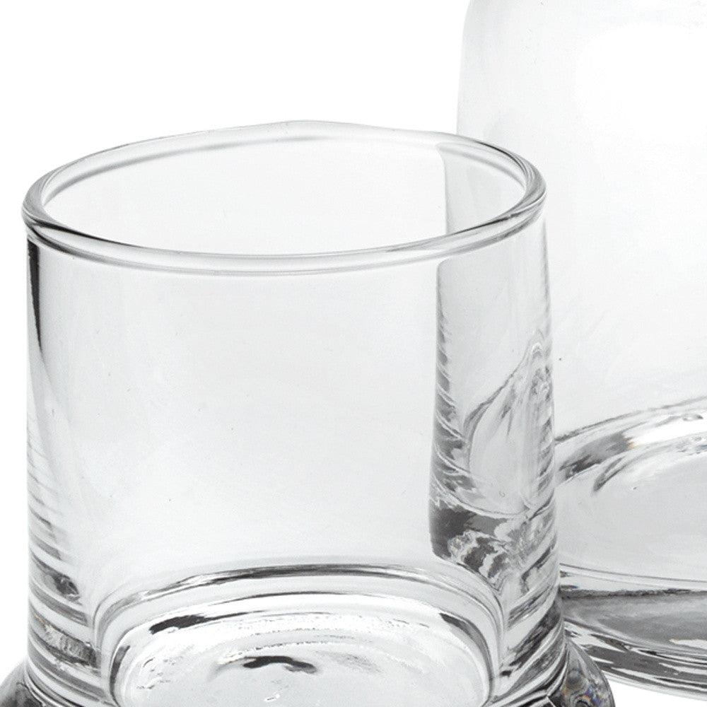 4 X 6 X 7 Clear Glass 2 Pc Glass Bedside Or Desktop Carafe Set 10 Oz - FurniFindUSA